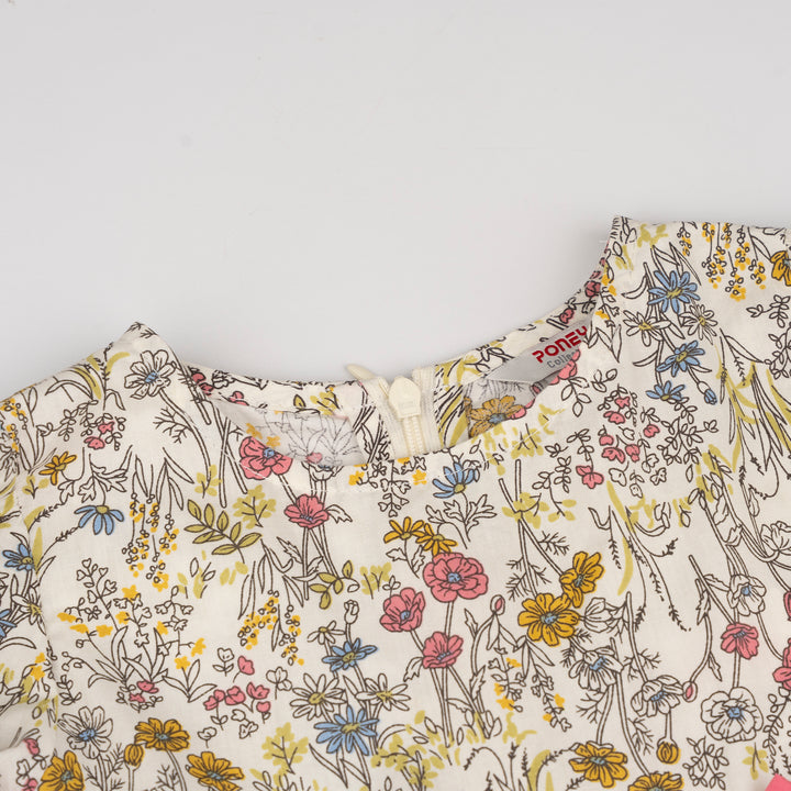 Poney Girls Floral 3/4 Sleeve Maxi Dress