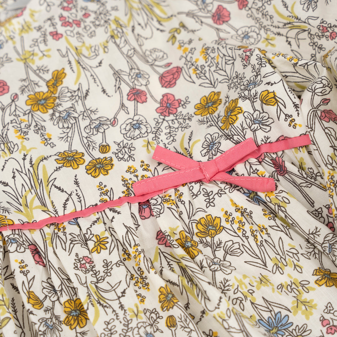 Poney Girls Floral 3/4 Sleeve Maxi Dress