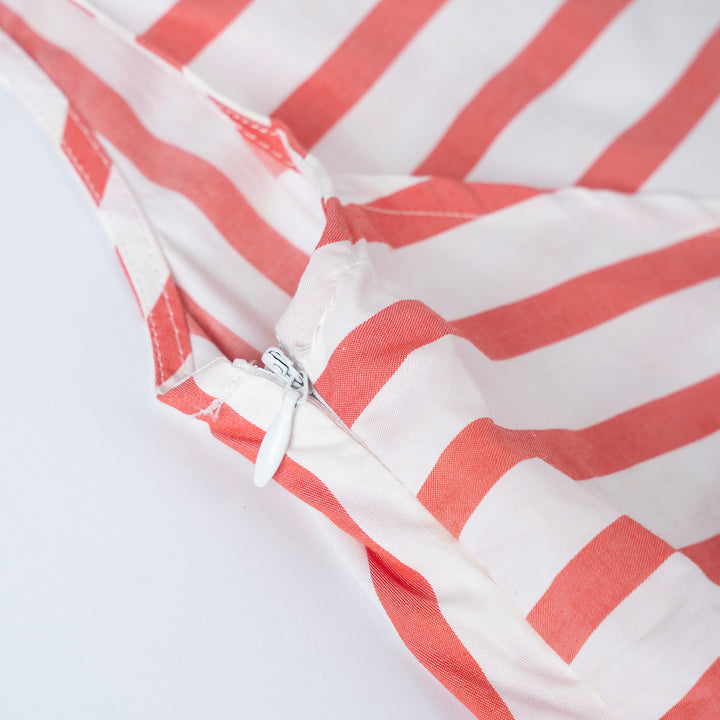 Poney Girls Red Striped with Back Ribbon Sleeveless Blouse