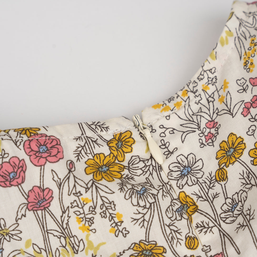 Poney Girls Floral 3/4 Sleeve Maxi Dress