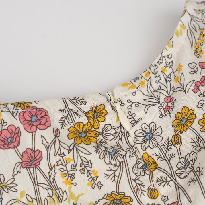 Poney Girls Floral 3/4 Sleeve Maxi Dress