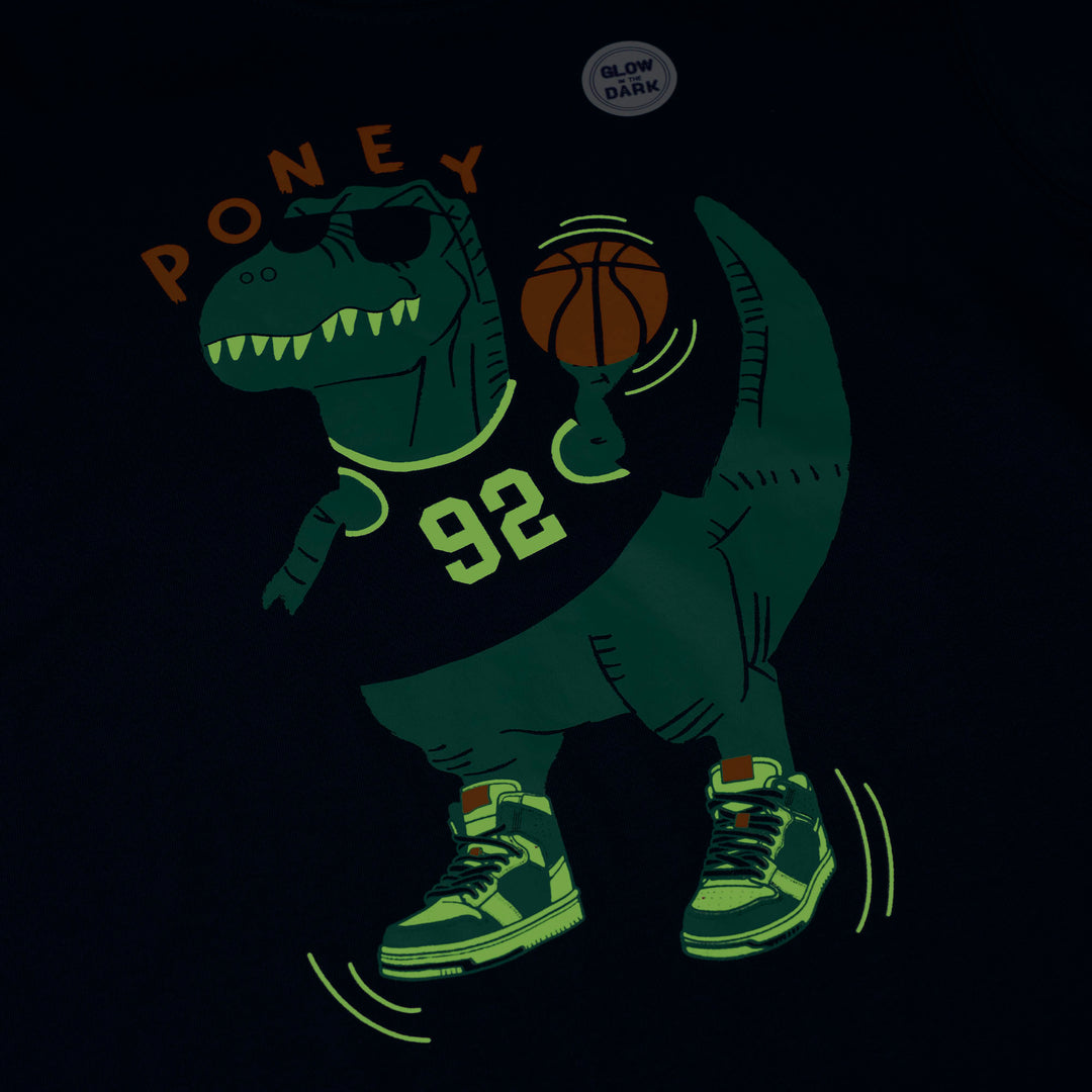 Poney Boys Navy Hoopsaurus Regular Fit Short Sleeve Tee