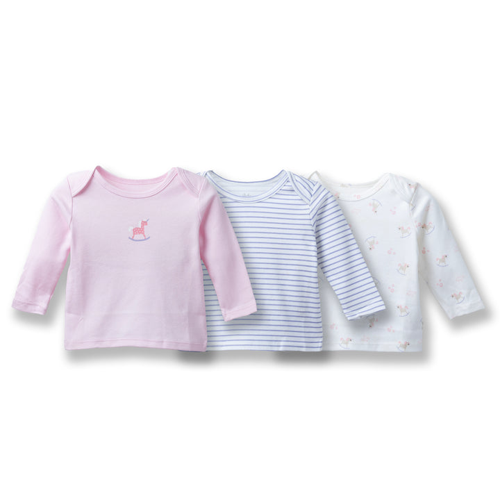 Poney Baby Girls Assorted Colors 3-Pack L/Sleeve Top 0039