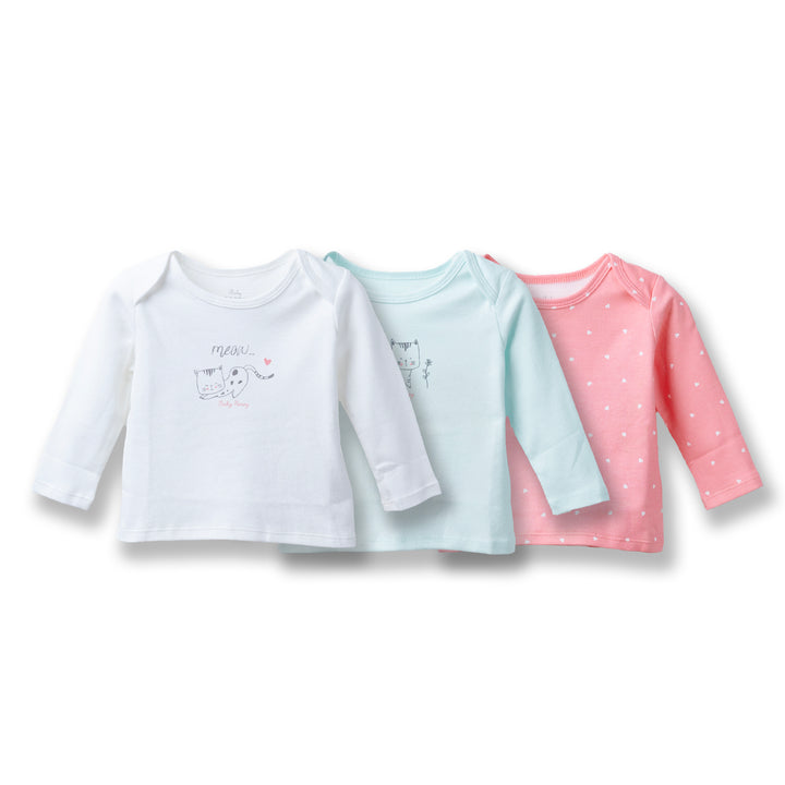 Poney Baby Girls Assorted Colors 3-Pack L/Sleeve Top 0038