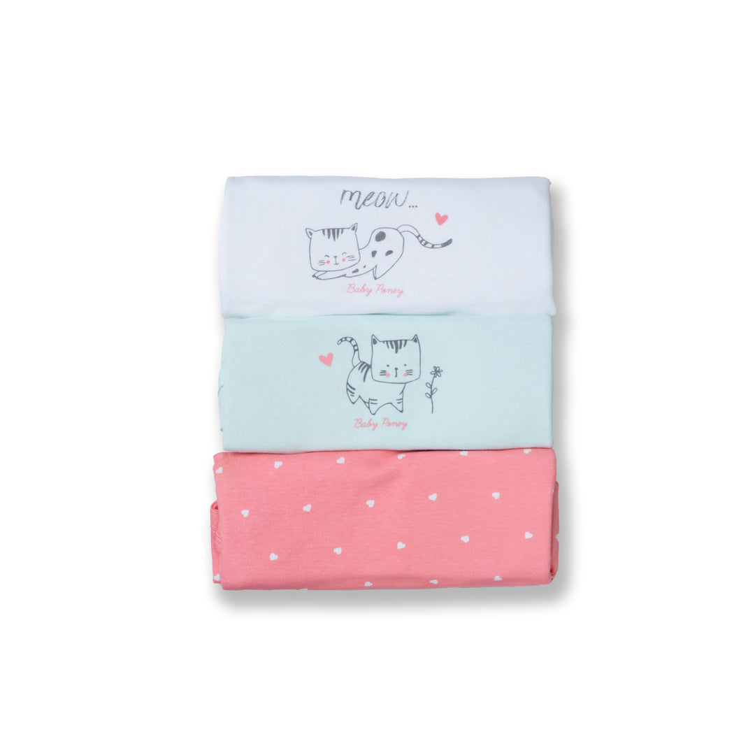 Poney Baby Girls Assorted Colors 3-Pack L/Sleeve Top 0038