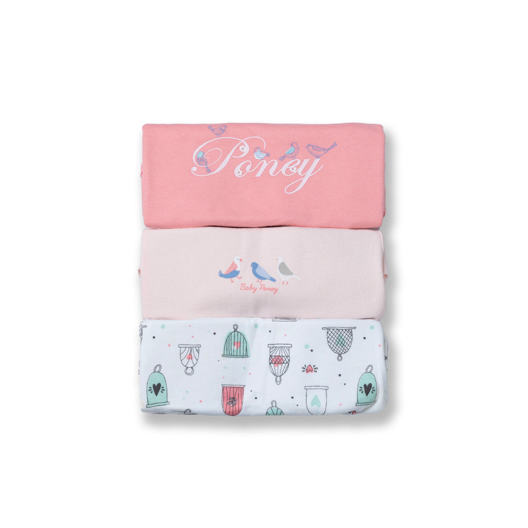 Poney Baby Girls Assorted Colors 3-Pack S/Sleeve Top 0034