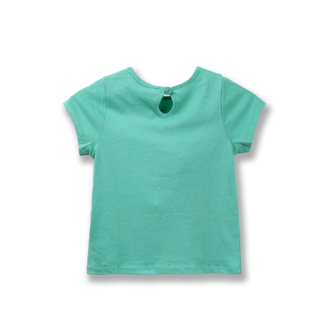 Poney Girls Green Be With Poney Short Sleeve Tee