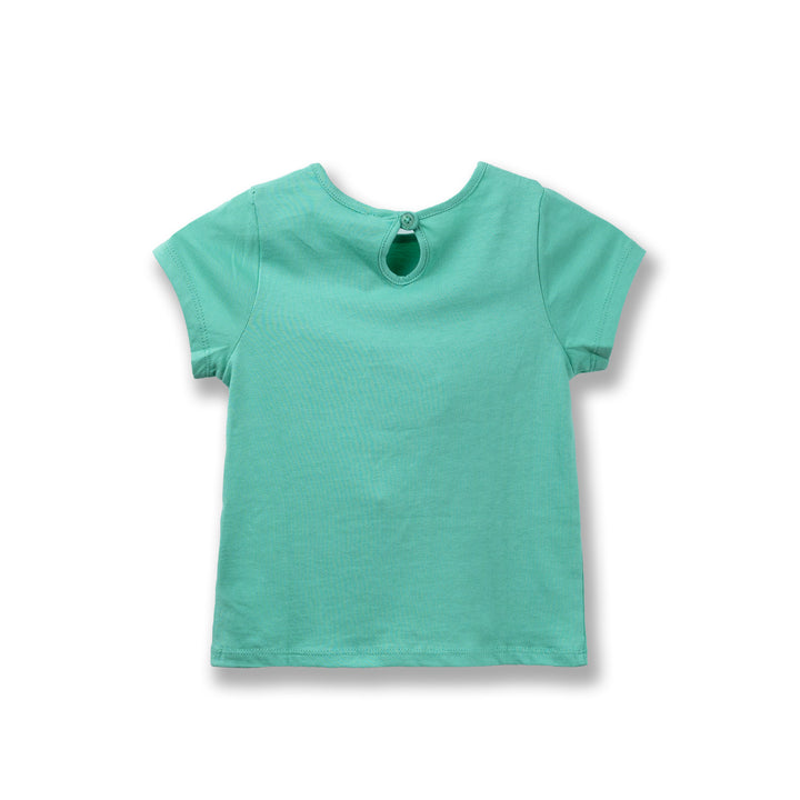 Poney Girls Green Be With Poney Short Sleeve Tee