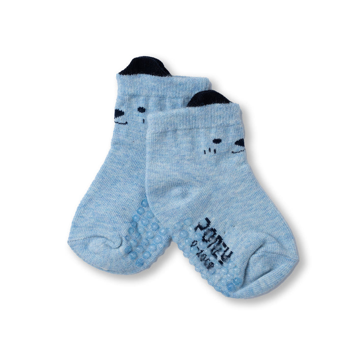 Poney Baby Boys Cute Bear Socks with Non Slip Sole