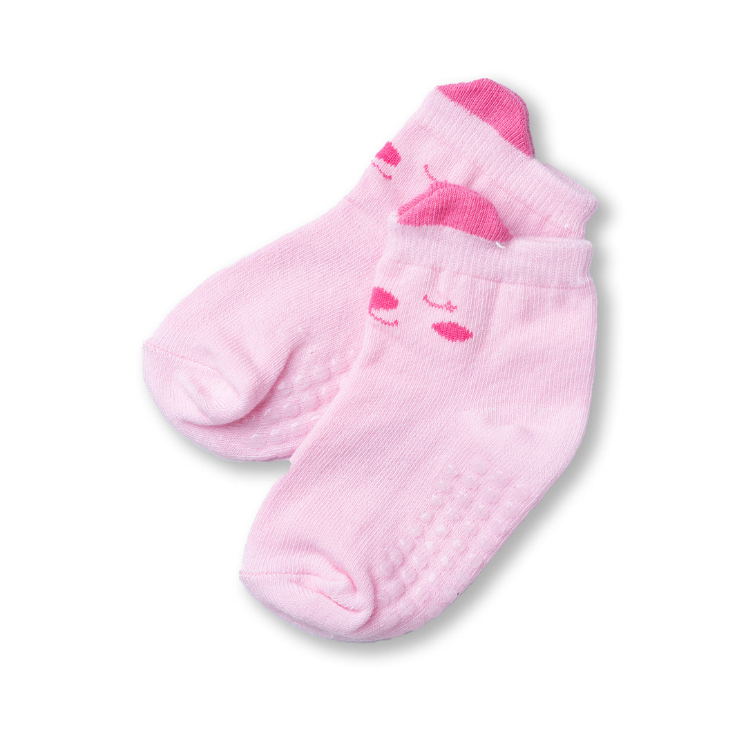 Poney Baby Girls Cute Bear Socks with Non Slip Sole