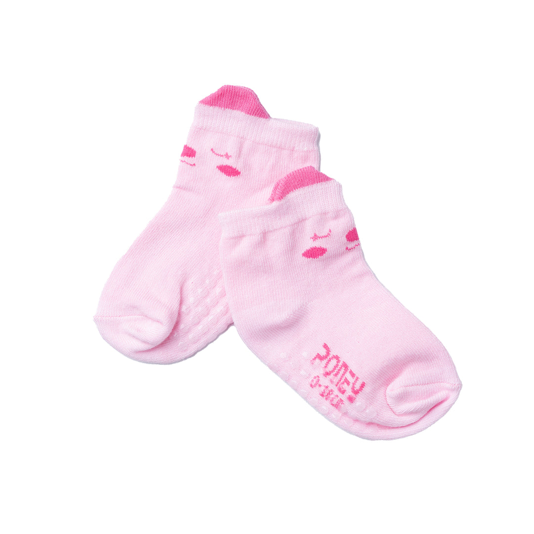 Poney Baby Girls Cute Bear Socks with Non Slip Sole