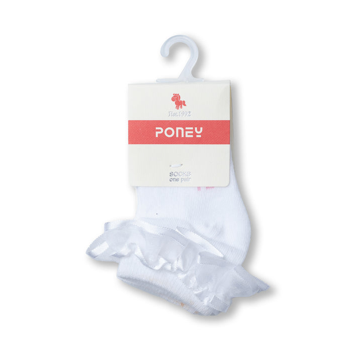 Poney Baby Girls Poney Logo with Ruffles Socks