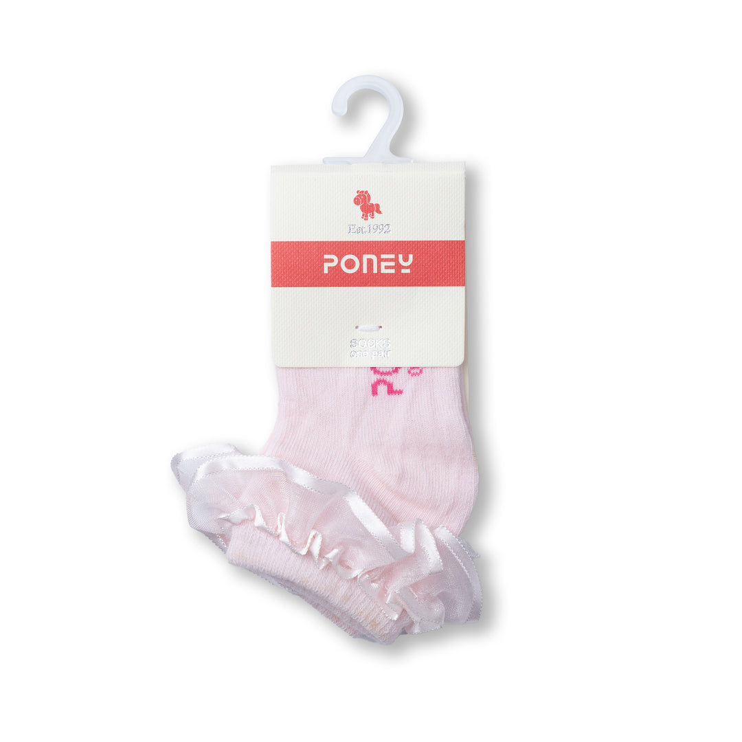 Poney Baby Girls Poney Logo with Ruffles Socks