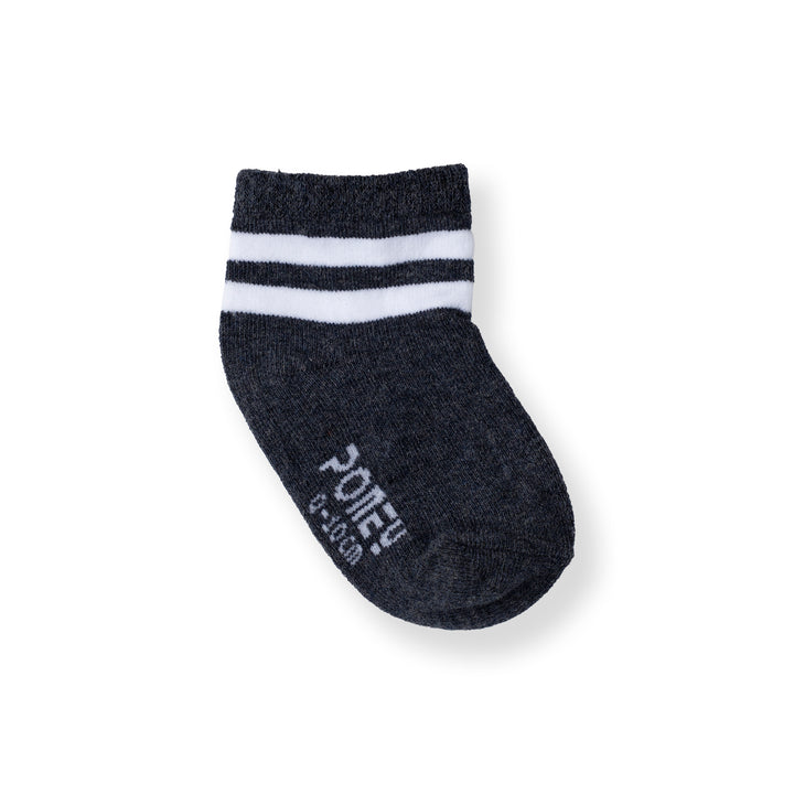 Poney Baby Boys Double White Line Navy Socks (2091AB)