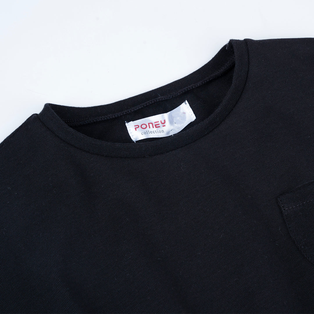 Poney Girls Black Short Sleeve Dress