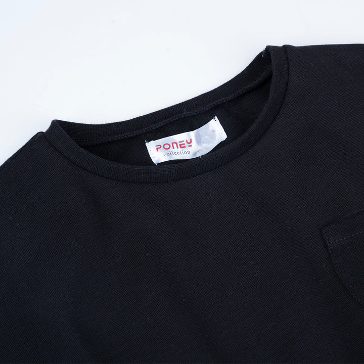 Poney Girls Black Short Sleeve Dress
