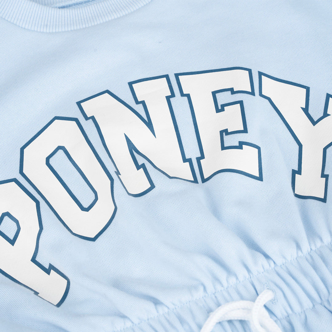 Poney Girls Light Blue Long Sleeve Dress