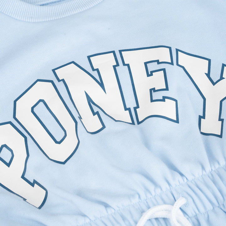 Poney Girls Light Blue Long Sleeve Dress