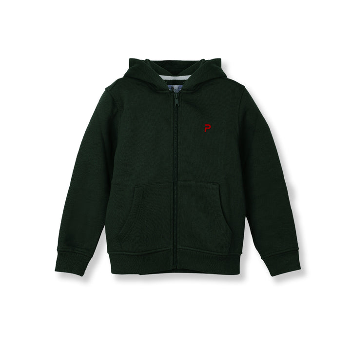 Poney Boys Green Zipper Hooded Jacket
