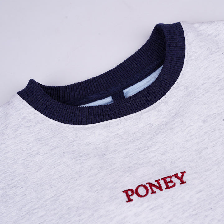 Poney Boys Melange Colour Blocking Long Sleeve Sweatshirt