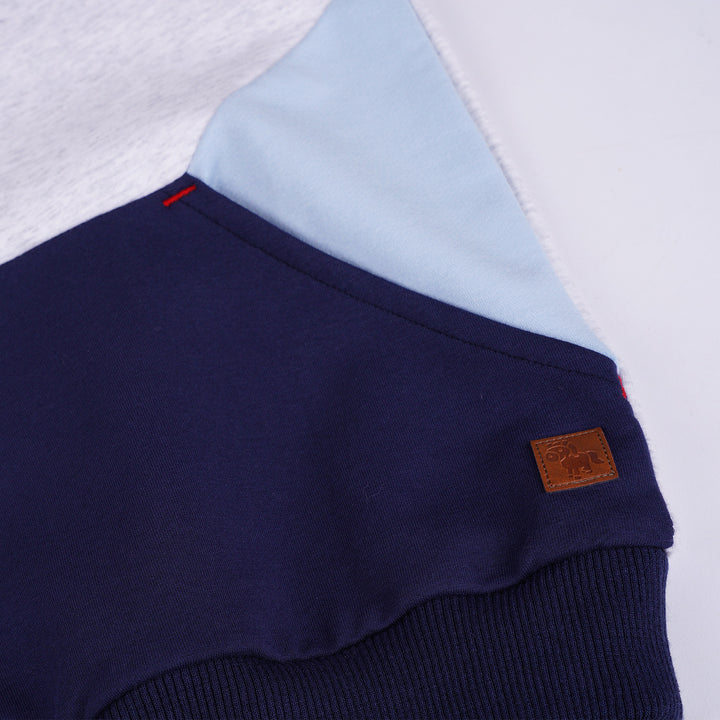 Poney Boys Melange Colour Blocking Long Sleeve Sweatshirt
