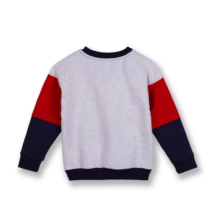 Poney Boys Melange Colour Blocking Long Sleeve Sweatshirt
