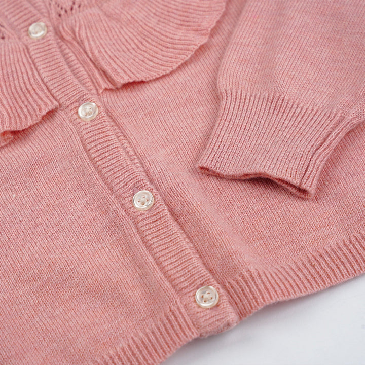 Poney Girls Pink Pointelle Cardigan