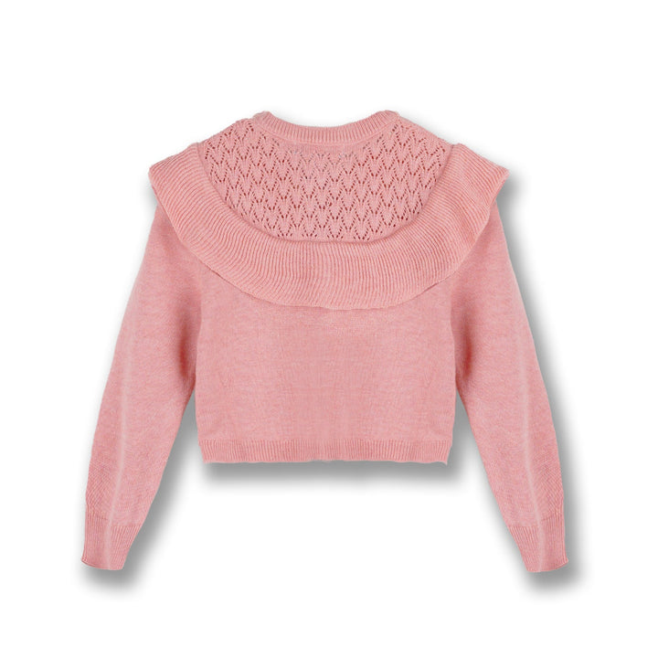 Poney Girls Pink Pointelle Cardigan