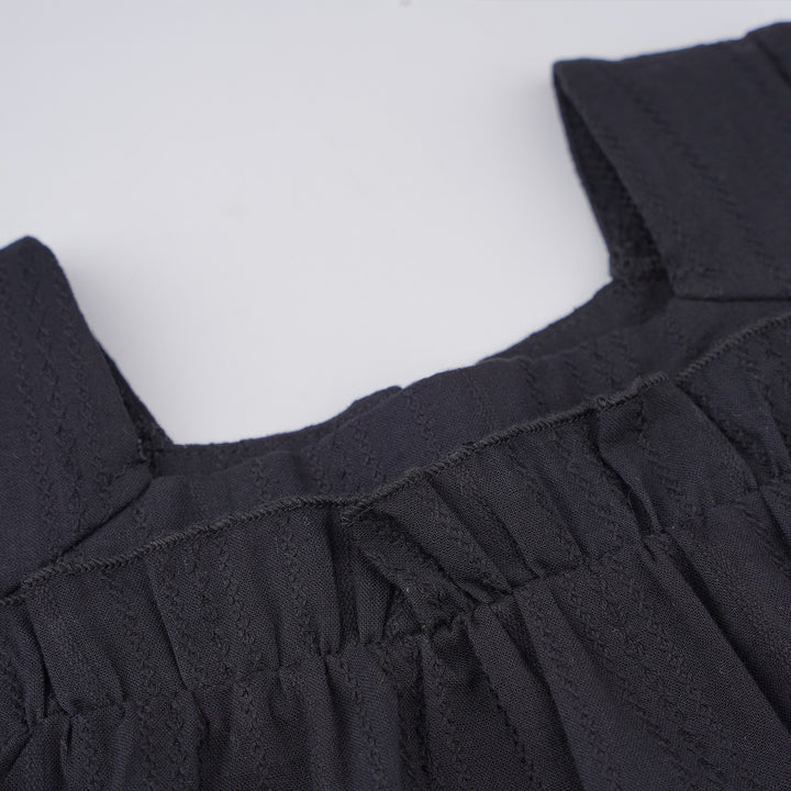Poney Girls Black Textured Blouse