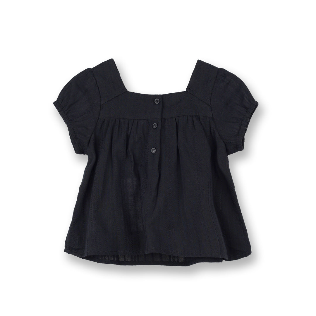 Poney Girls Black Textured Blouse