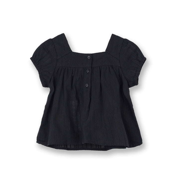 Poney Girls Black Textured Blouse