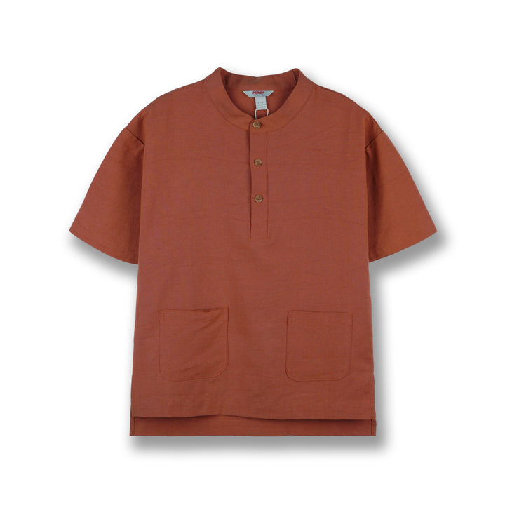 Poney Boys Brown Roasted Almond Short Sleeve Shirt