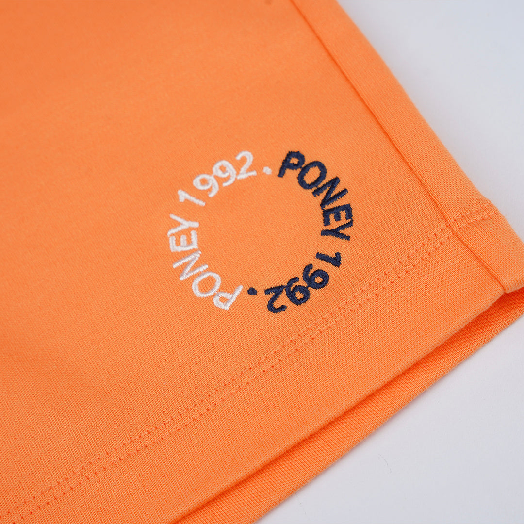 Poney Boys Orange Elastic Waistband Knit Bermuda