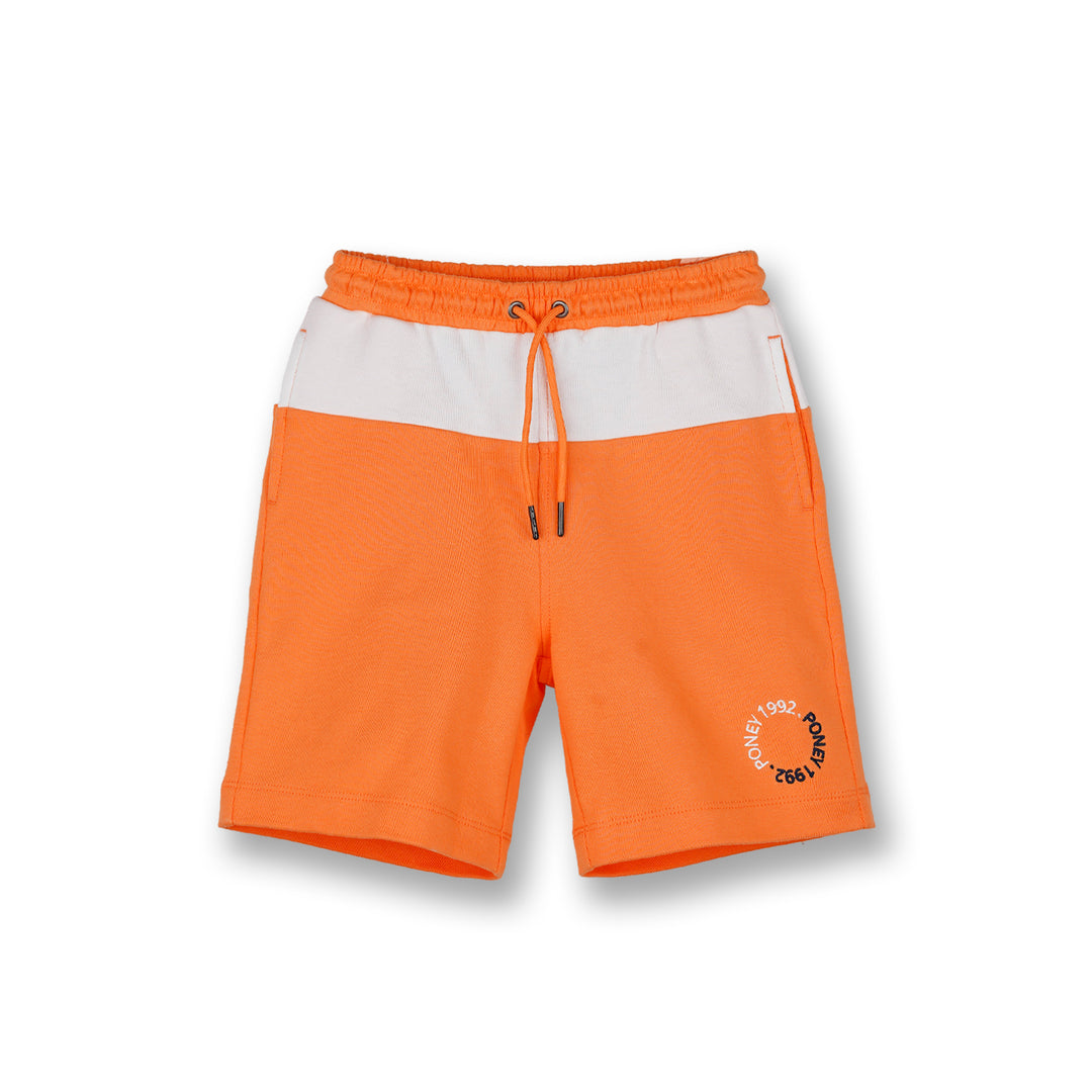 Poney Boys Orange Elastic Waistband Knit Bermuda
