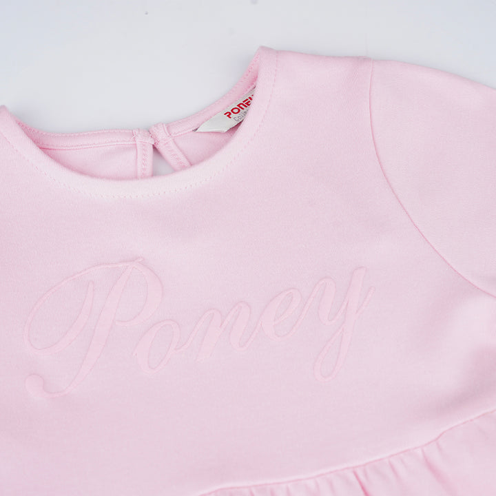 Poney Girls Pink Midi Sleeve Dress