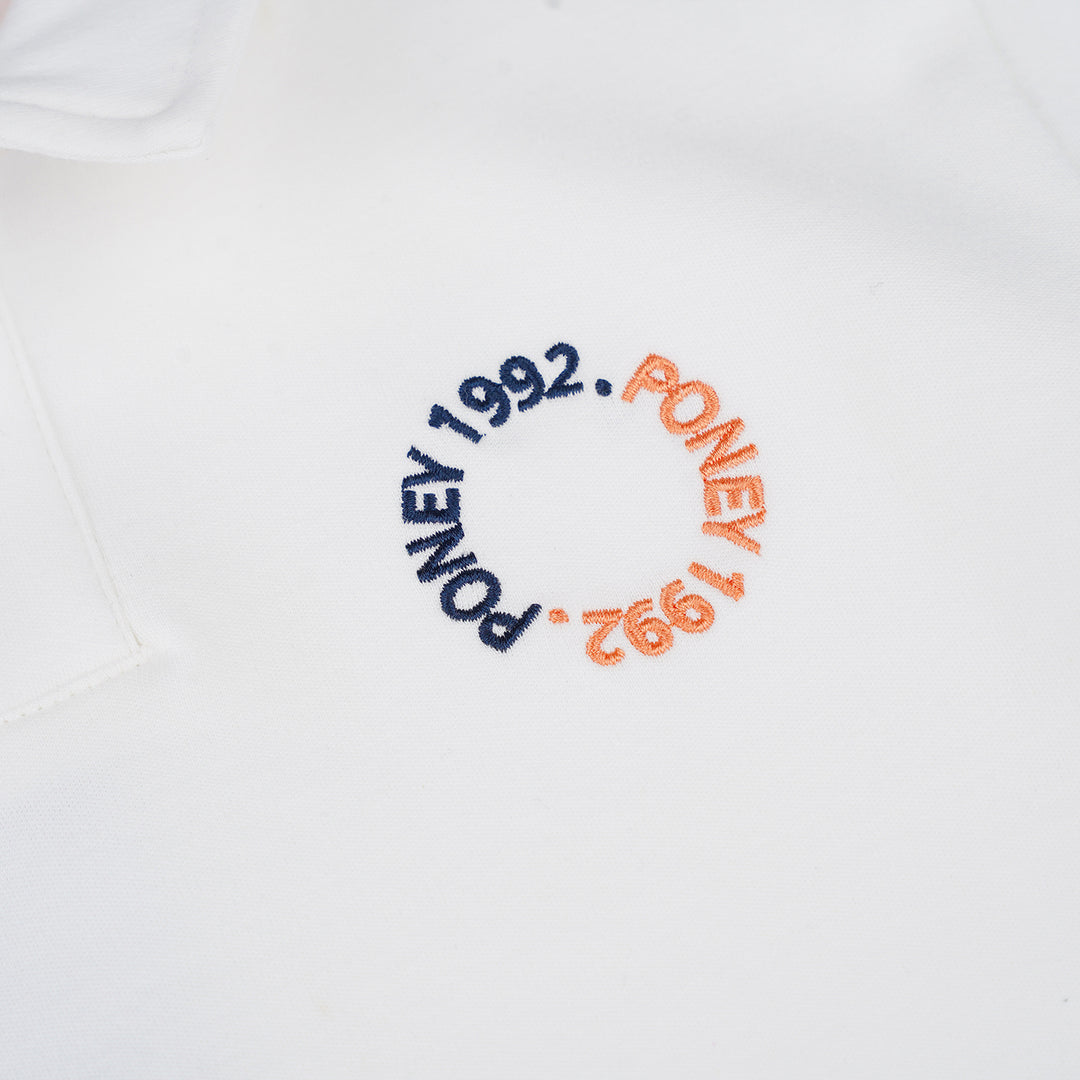 Poney Boys White Oversized Short Sleeve Polo Shirt