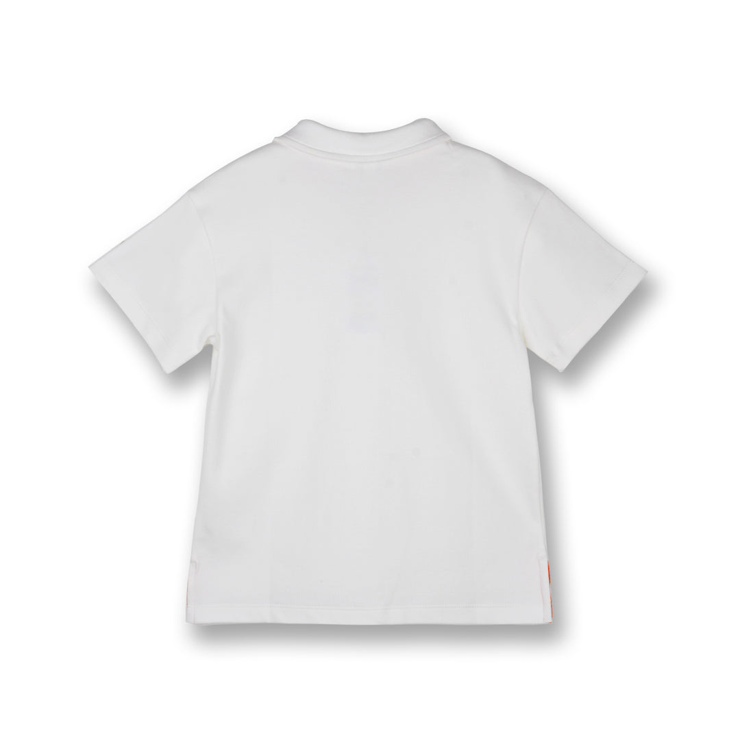 Poney Boys White Oversized Short Sleeve Polo Shirt
