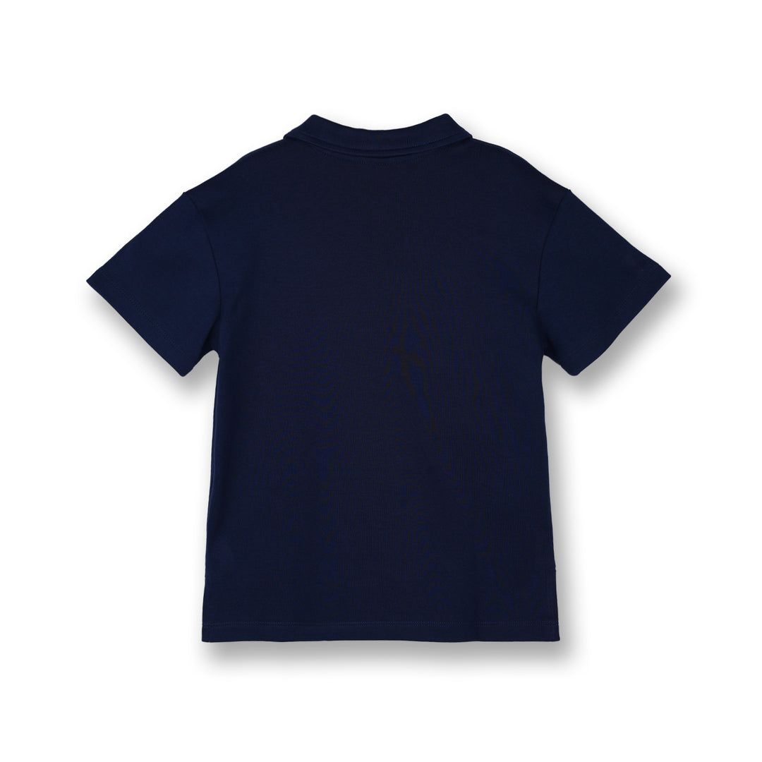 Poney Boys Navy Oversized Short Sleeve Polo Shirt