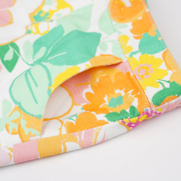 Poney Girls Light Orange Flower Pastels Printed Shorts