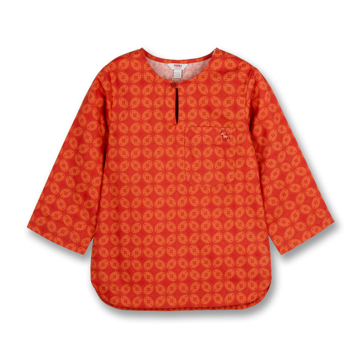 Poney Boys Orange Kurma Short Sleeve Shirt