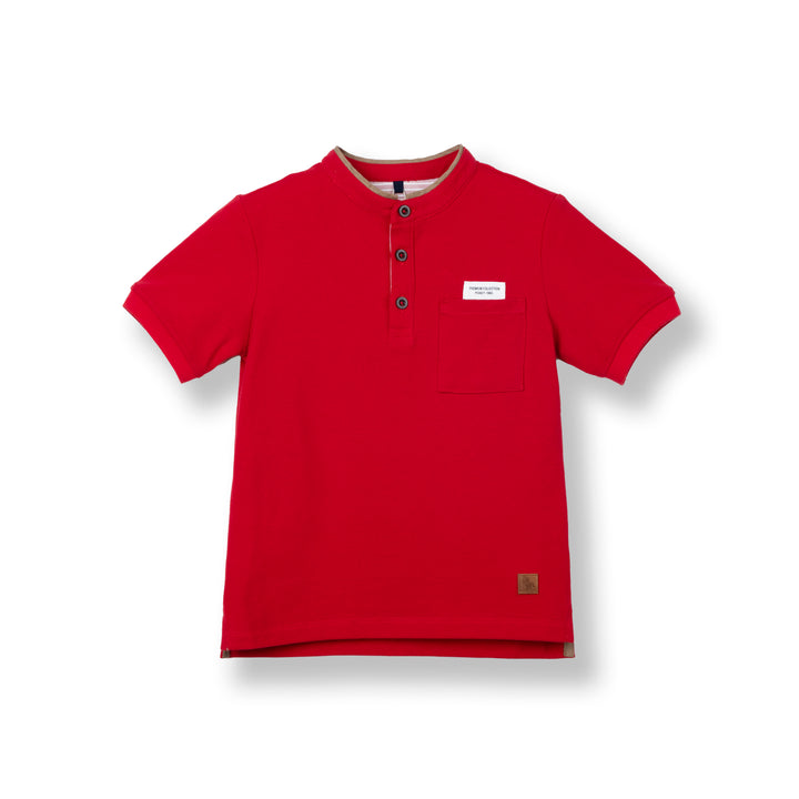 Poney Boys Red Henley Polo 1240046