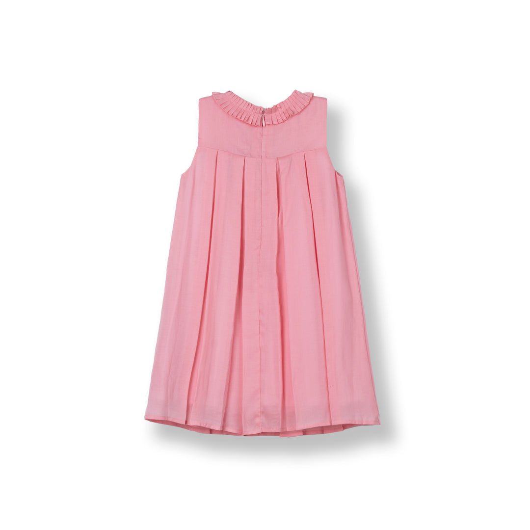 Light Pink Pleated Sleeveless Dress