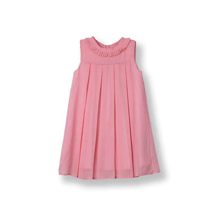 Light Pink Pleated Sleeveless Dress