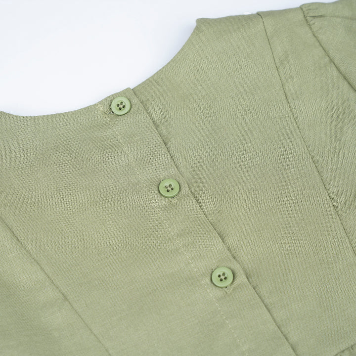 Poney Girls Hana Green Long Sleeve Blouse