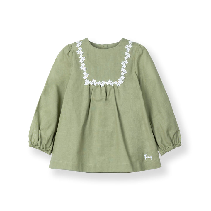 Poney Girls Hana Green Long Sleeve Blouse