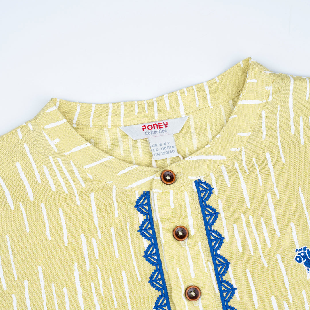 Poney Boys Rais Yellow Long Sleeve Shirt