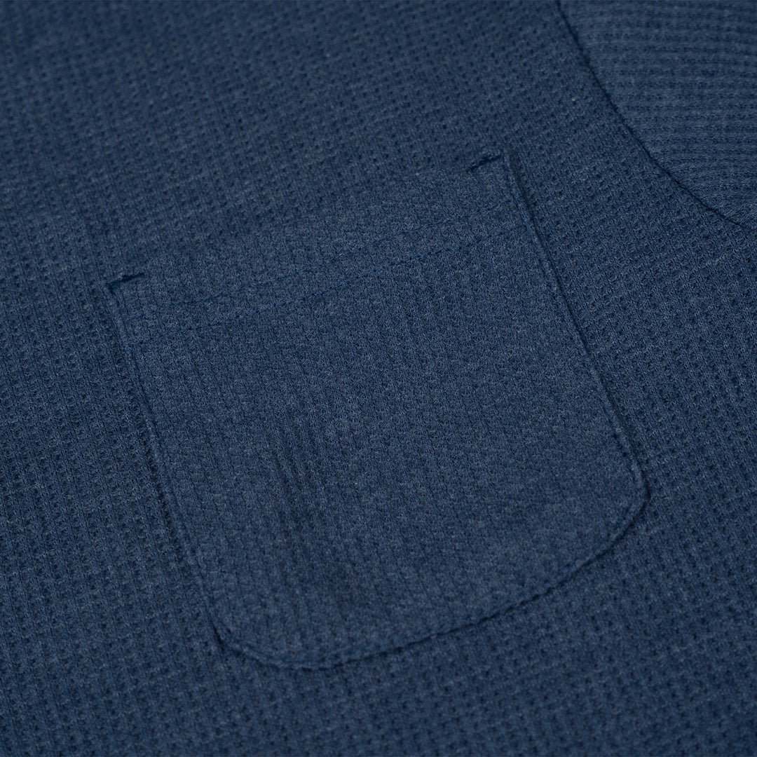 Poney Boys Navy Textured Henley Long Sleeve Top