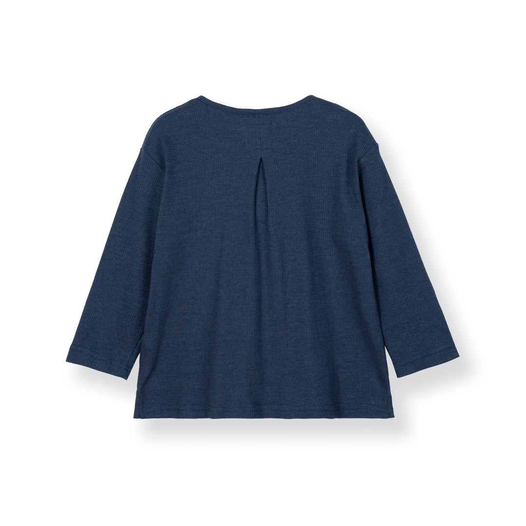 Poney Boys Navy Textured Henley Long Sleeve Top