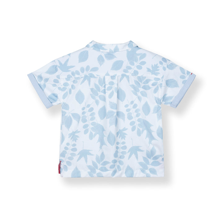 Poney Boys Blue Flora Hawaiian Short Sleeve Shirt