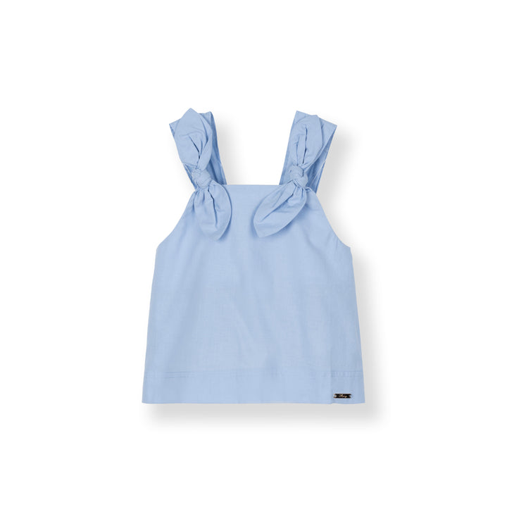 Poney Girls Light Blue Angel Ribbon Sleeveless Blouse